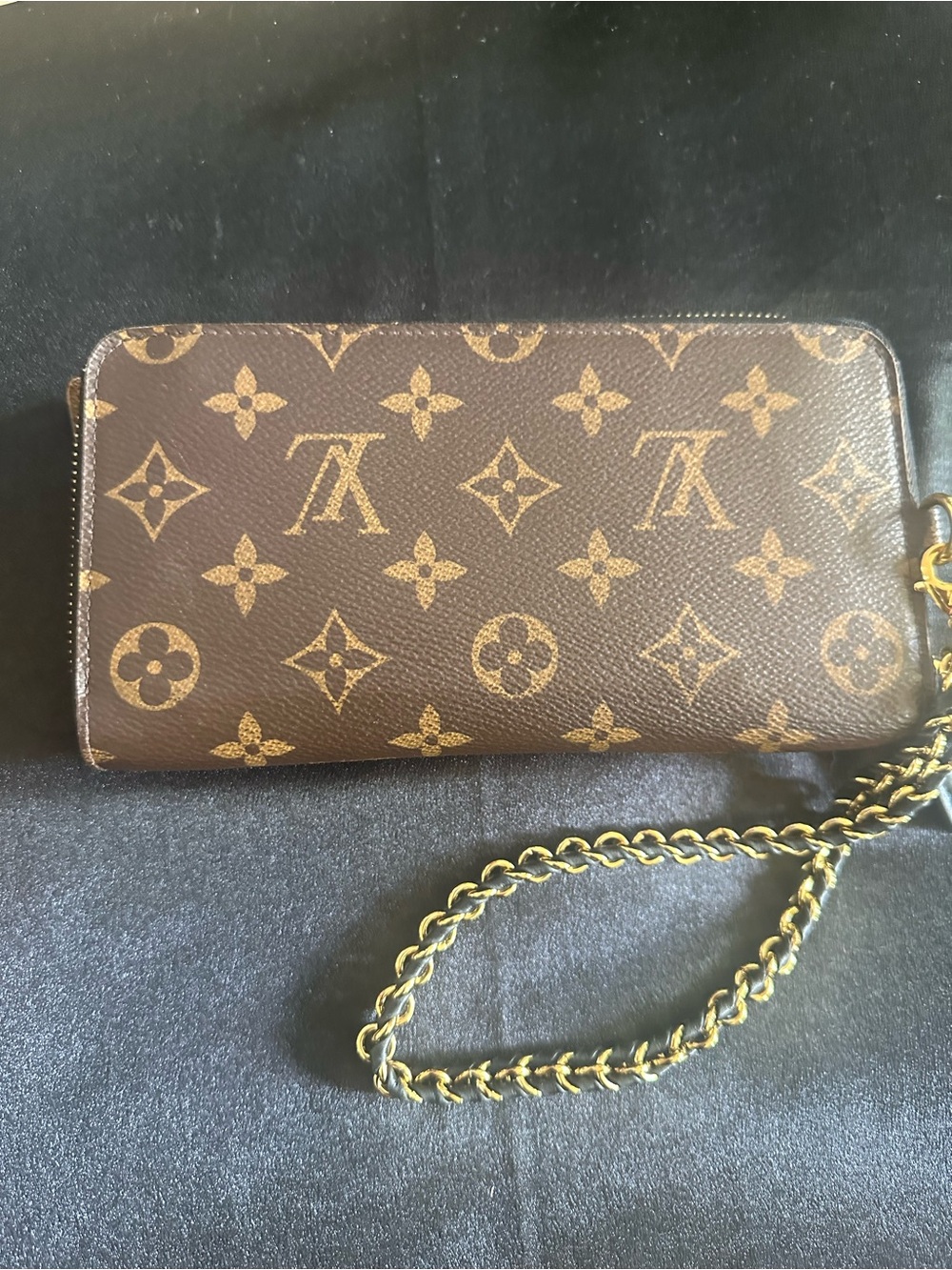 Louis Vuitton Monogram Brown & Tan Chain Wristlet Clutch - Picture 4 of 16